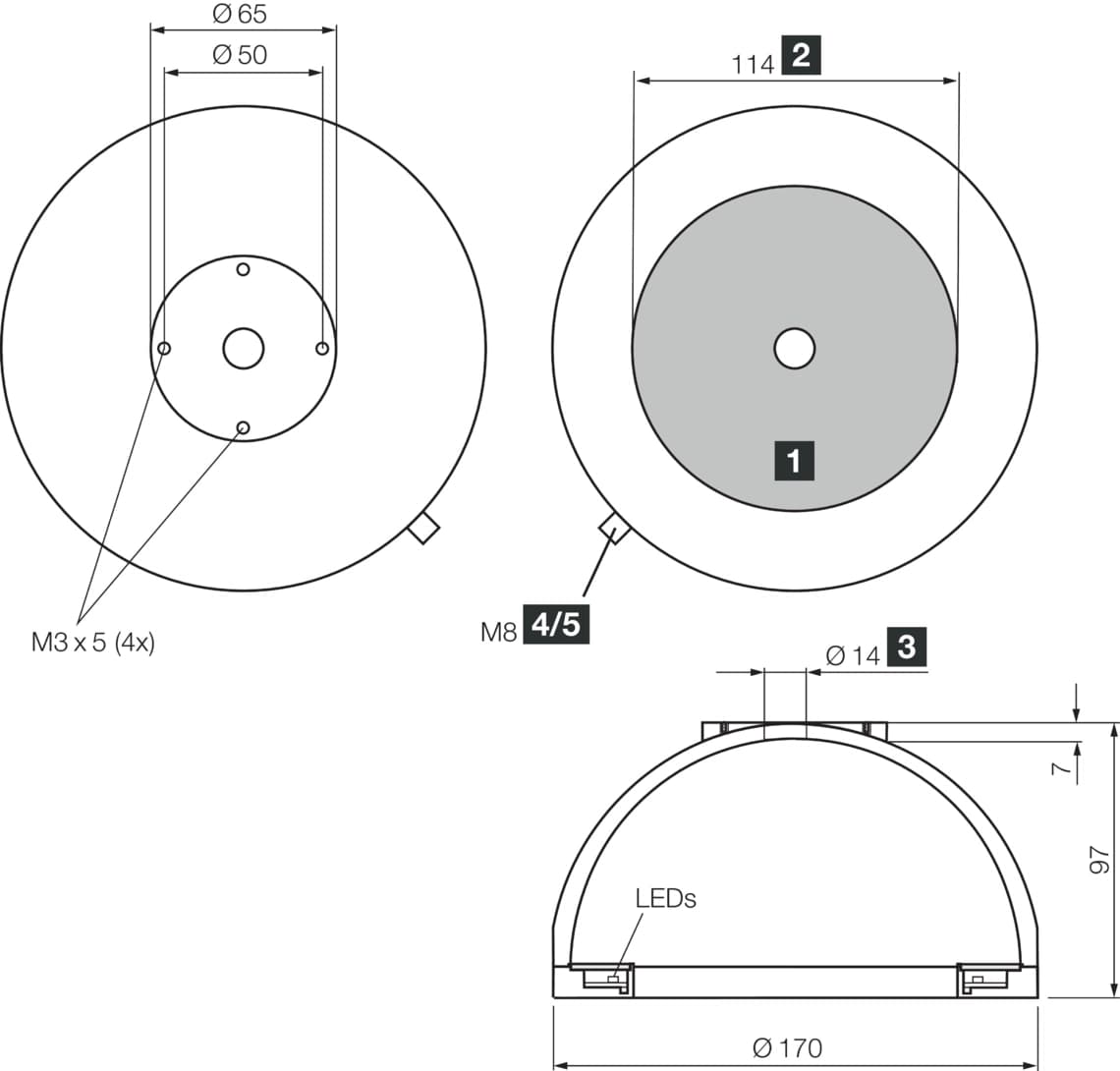BE-DOME170110-G1-T4 Maßzeichnung