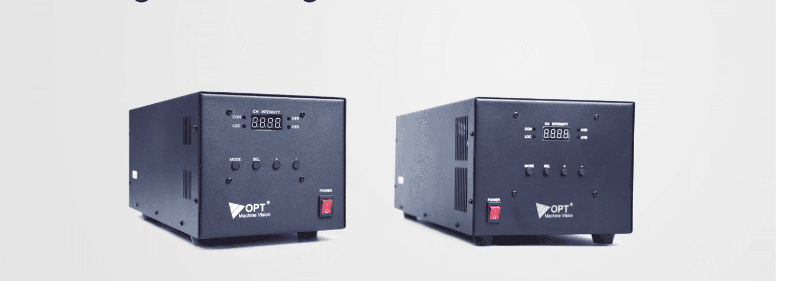 OPT-DPA20024EB-1 (links) und OPT-DPA20024EB-2 (rechts) – Tischgehäuse mit Display, Bedienfeld und Netzschalter