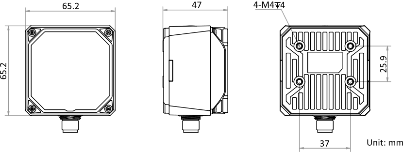 Maßzeichnung HikRobot Vision Sensor MV-SC3016C-15M-WBN