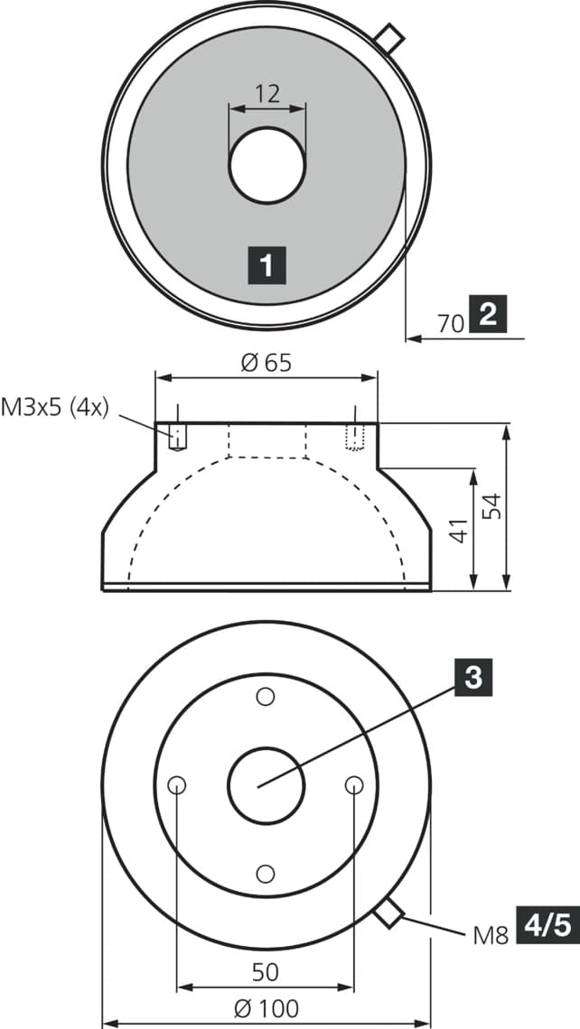 BE-DOME10070-RGB-T6 Maßzeichnung