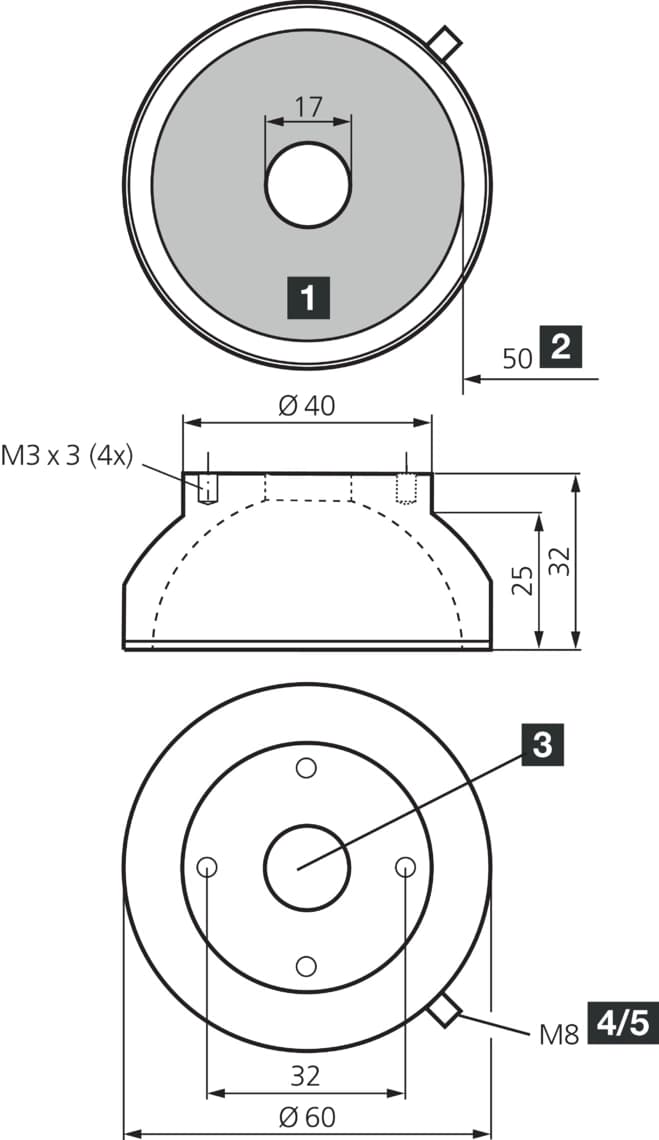 BE-DOME6050-RGB-T4 Maßzeichnung