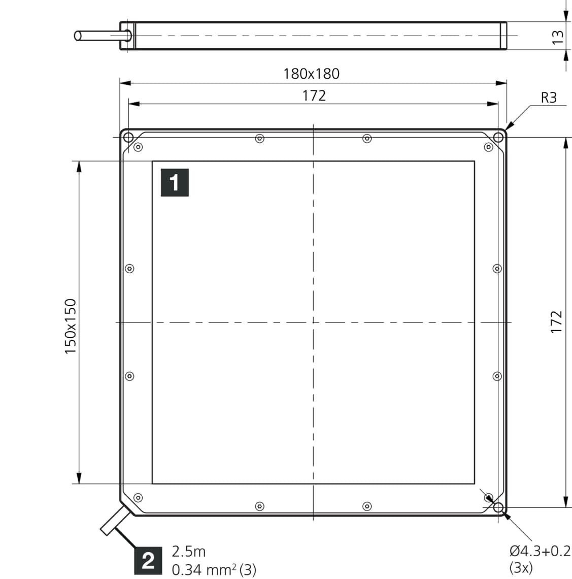 BE-F150150-F5-K Maßzeichnung