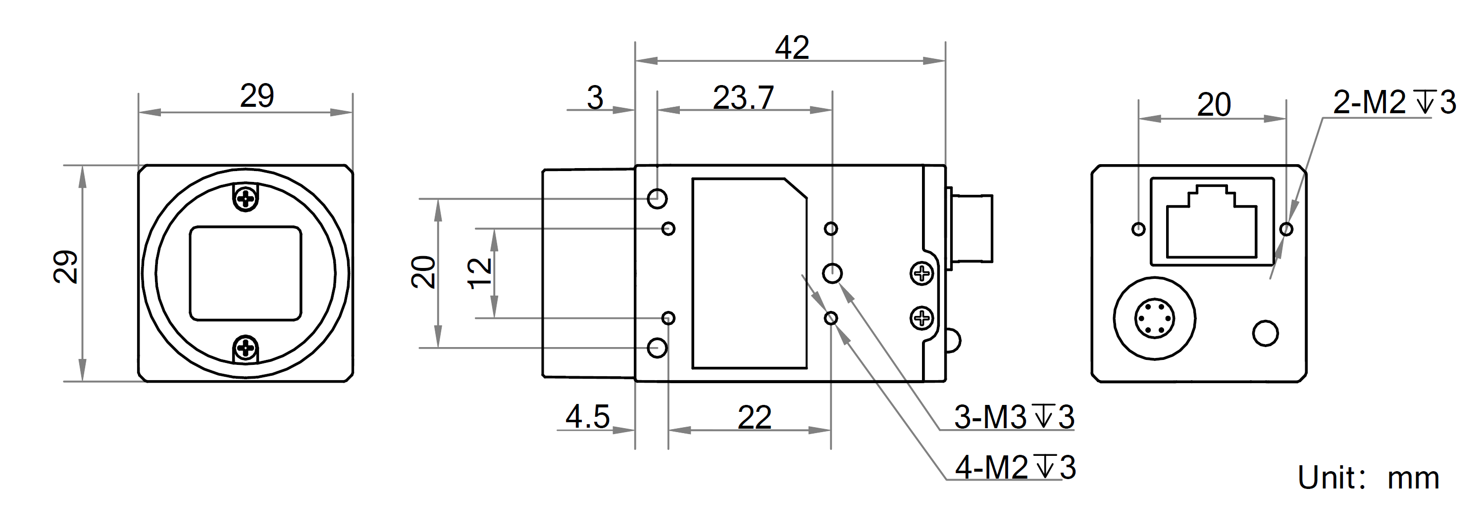 Maßzeichnung HikRobot MV-CE013-80GM