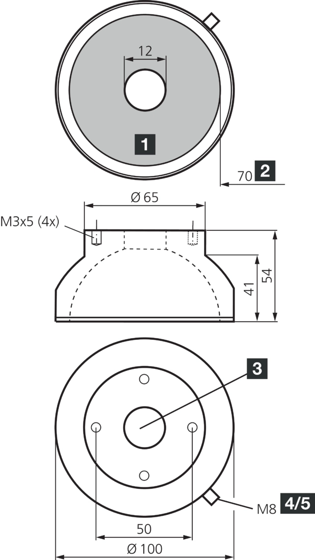 BE-DOME10070-RGB-T6 Maßzeichnung