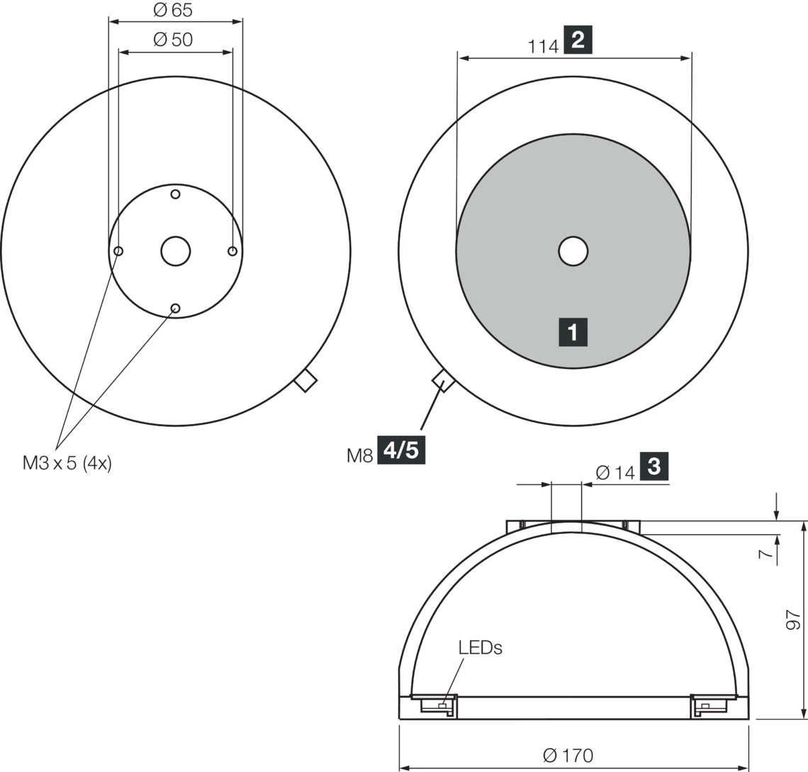 BE-DOME170110-G1-T4 Maßzeichnung