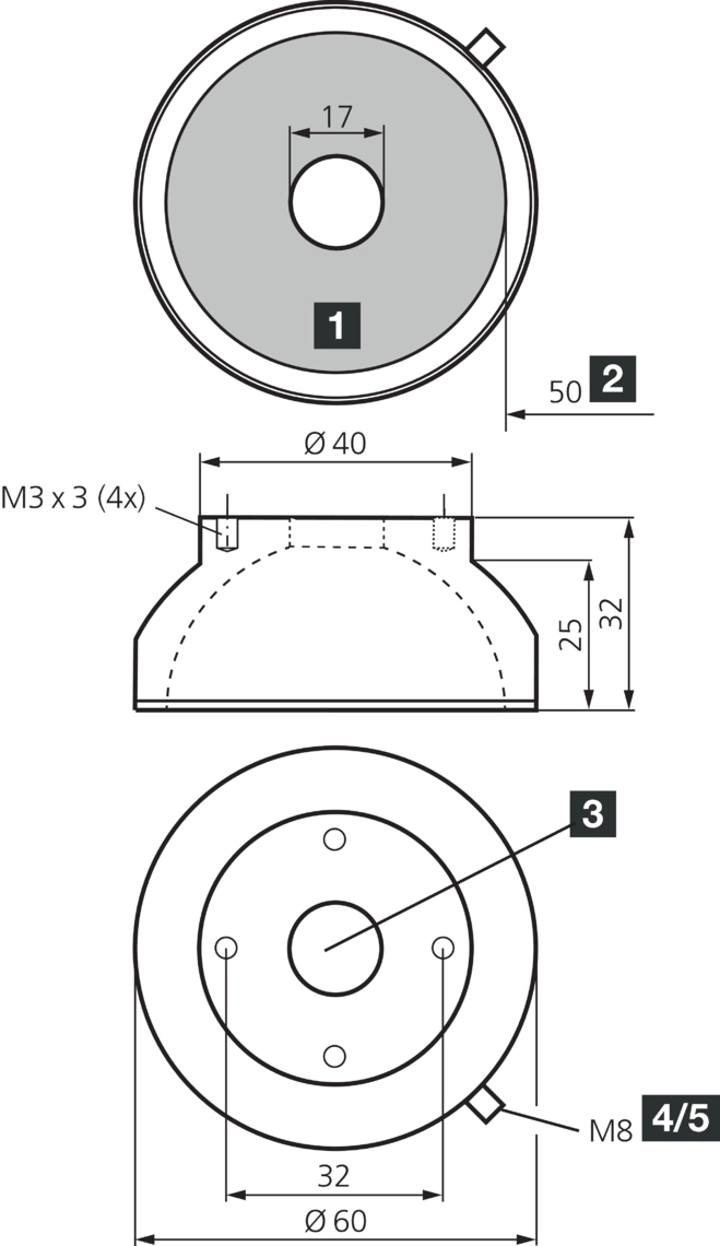 BE-DOME6050-RGB-T4 Maßzeichnung