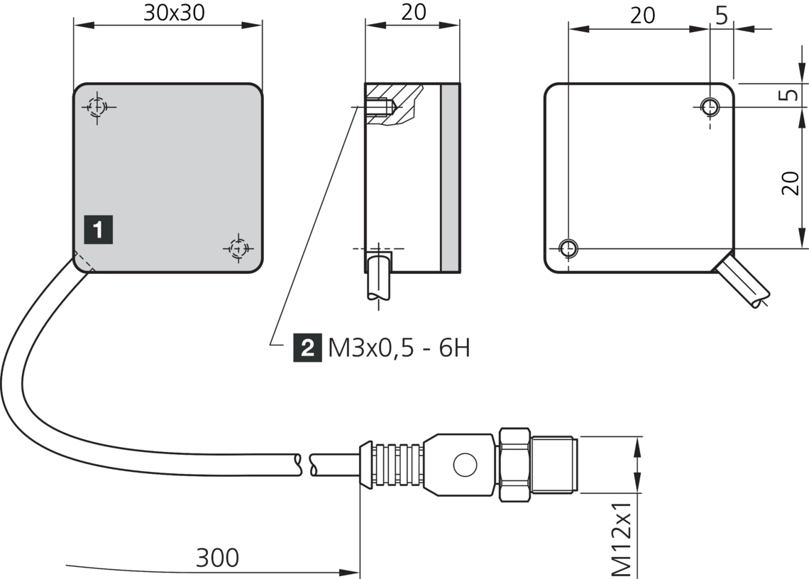 BE-F3030RL-G1-K-BS Maßzeichnung