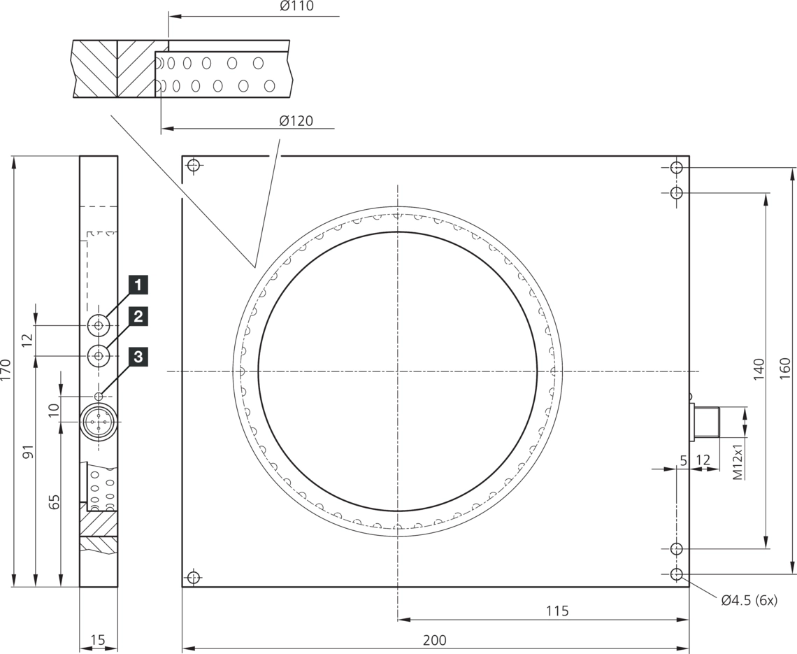 BEK-1-D120-G5TI-IBS Maßzeichnung