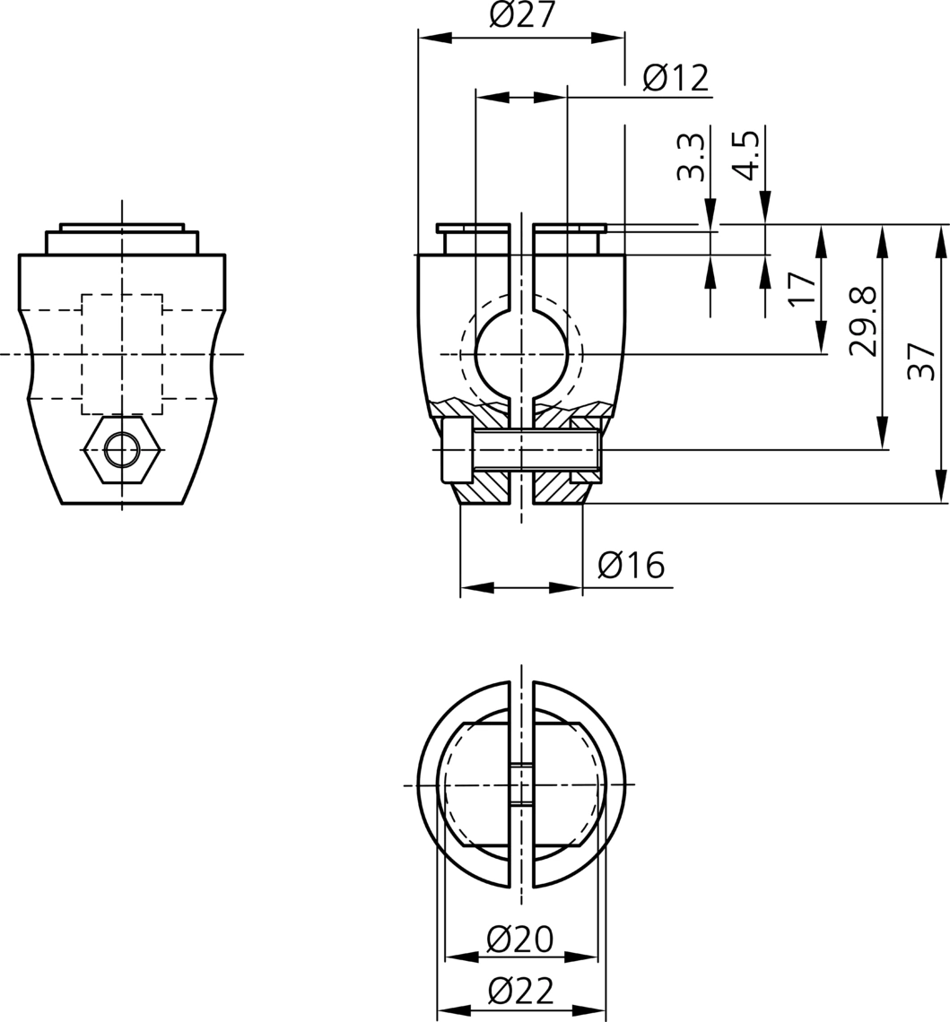 HS-KL-12-20-V Maßzeichnung
