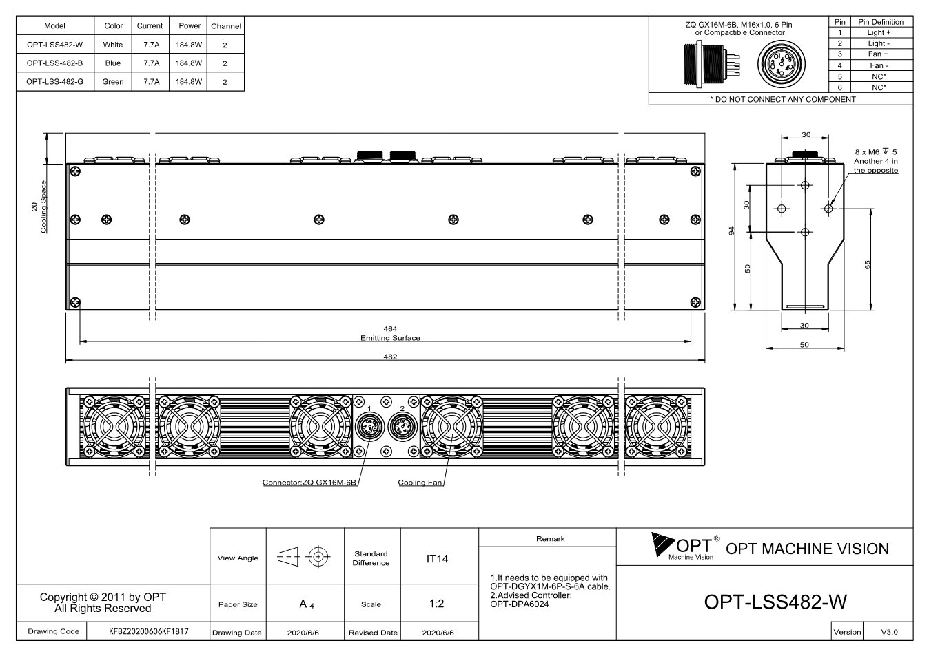 Maßzeichnung OPT-LSS482