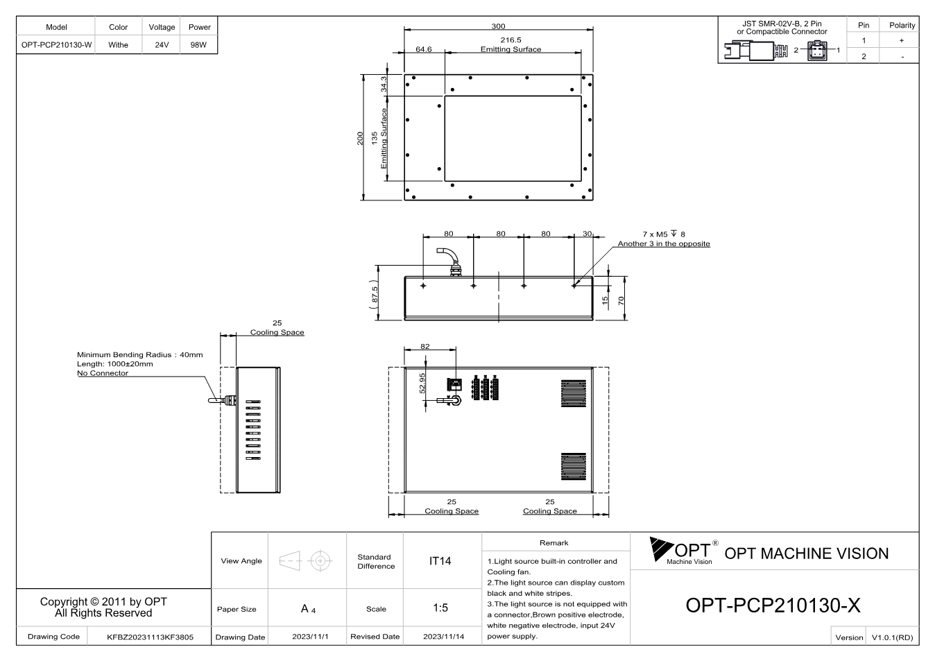 Maßzeichnung OPT-PCP210130