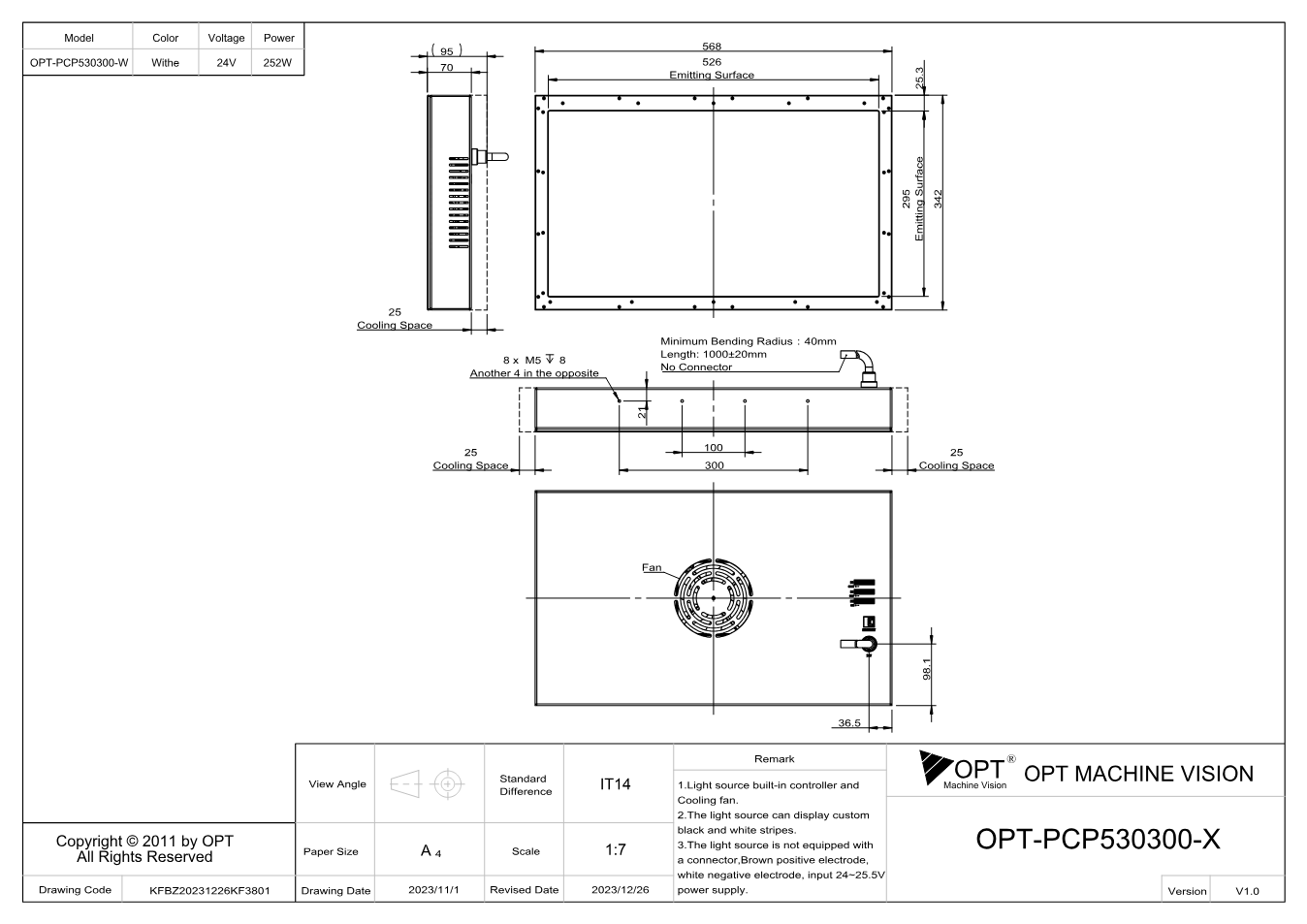 Maßzeichnung OPT-PCP530300