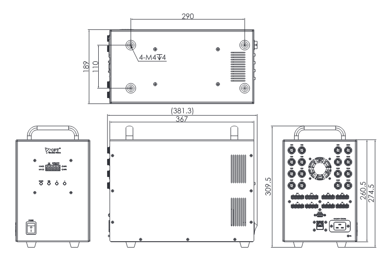 OPT-DPA6024ES-16 Maßzeichnung (aus dem OPT-Katalog)