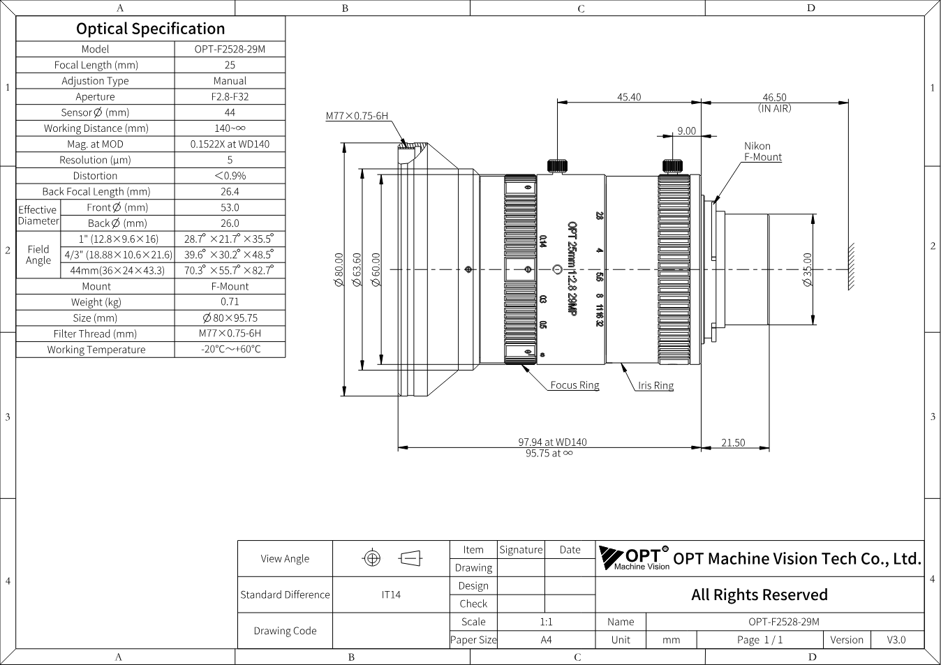 Maßzeichnung OPT-F2528-29M