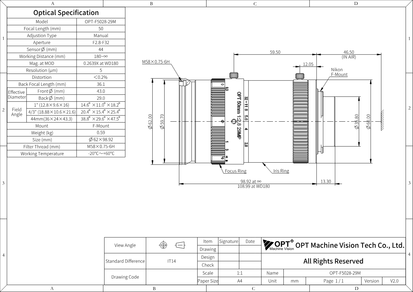 Maßzeichnung OPT-F5028-29M