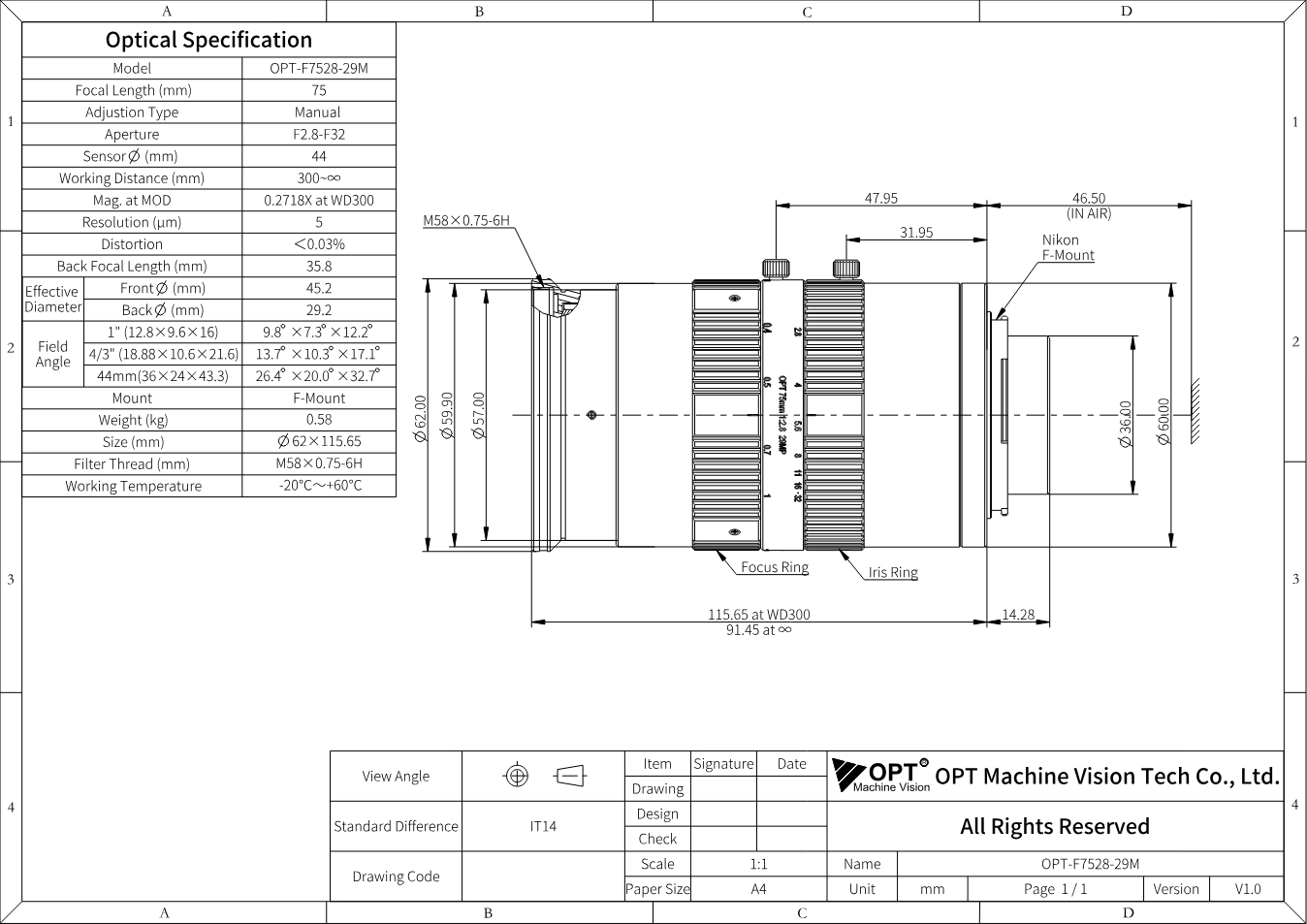 Maßzeichnung OPT-F7528-29M