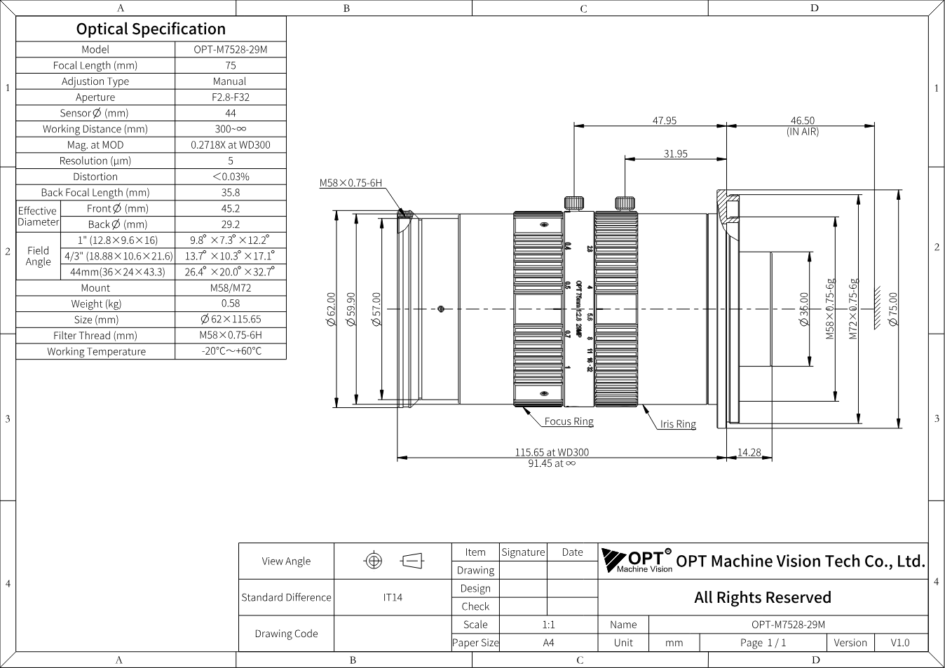 Maßzeichnung OPT-M7528-29M
