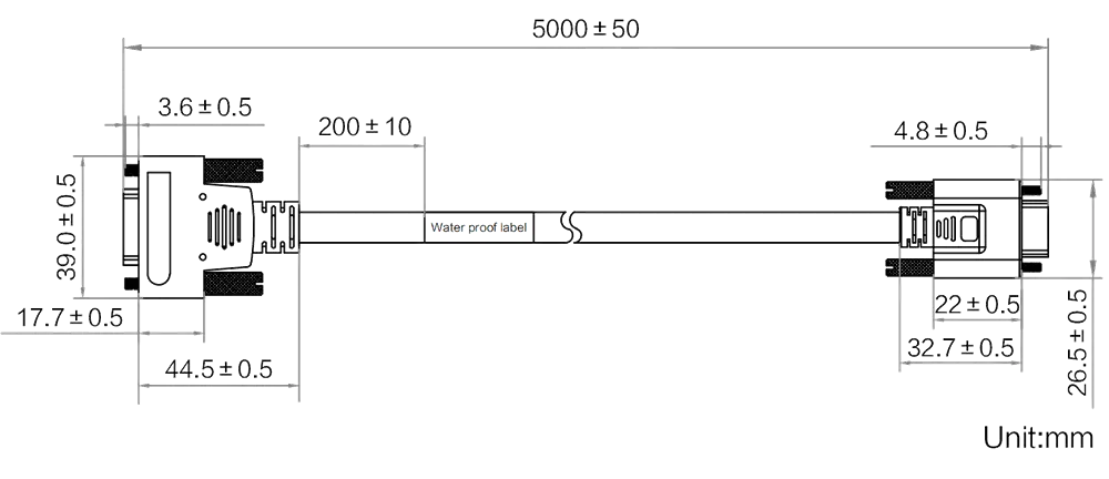 HikRobot MV-ACCL-SDR-MDR-HF-5m Abmessung