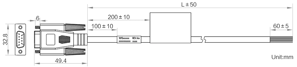 HikRobot MV-ACP-DB9F-open-ST(EMC)-7m Abmessung