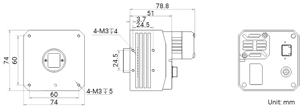 HikRobot Flächenkamera MV-CH250-90TM-C-NF Abmessung