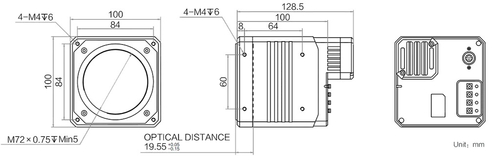 HikRobot Flächenkamera MV-CH6040-10XM-M72-NF Abmessung