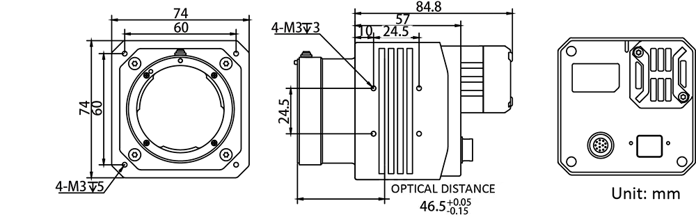 HikRobot Flächenkamera MV-CH650-90TC-F-NF Abmessung