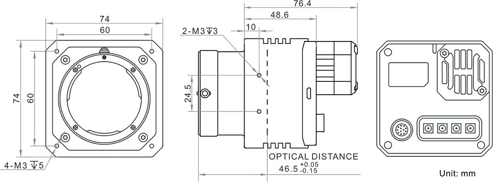 HikRobot Flächenkamera MV-CH650-90XM-M58S-NF Abmessung