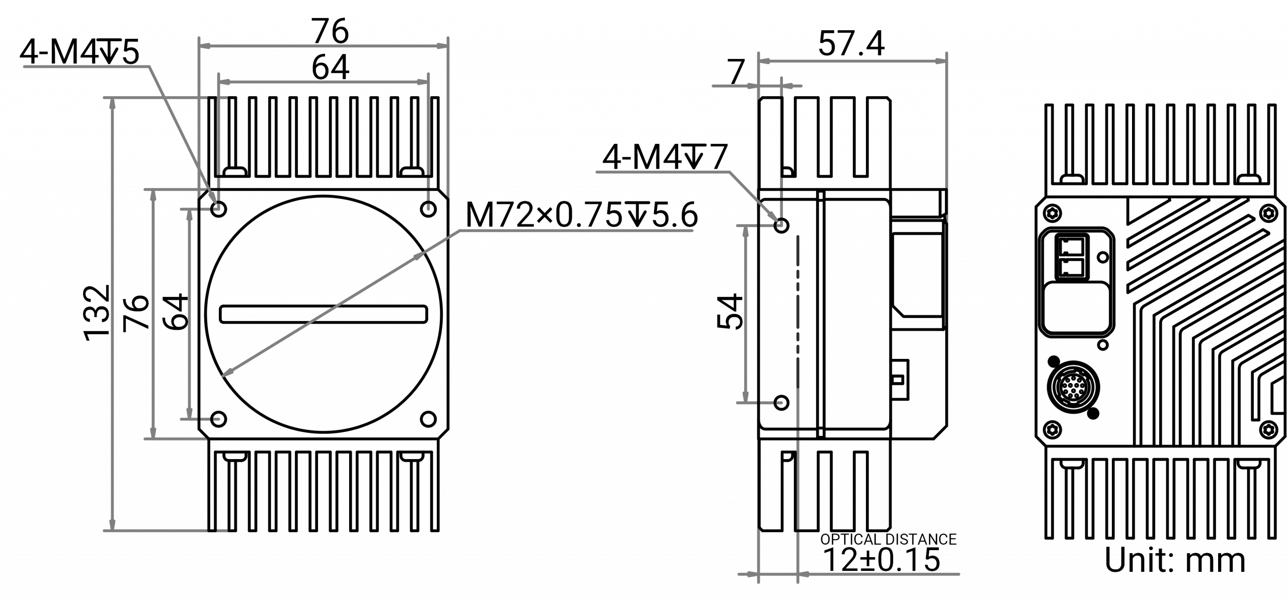 Hikrobot Zeilenkamera MV-CL082-91F1M Abmessungen