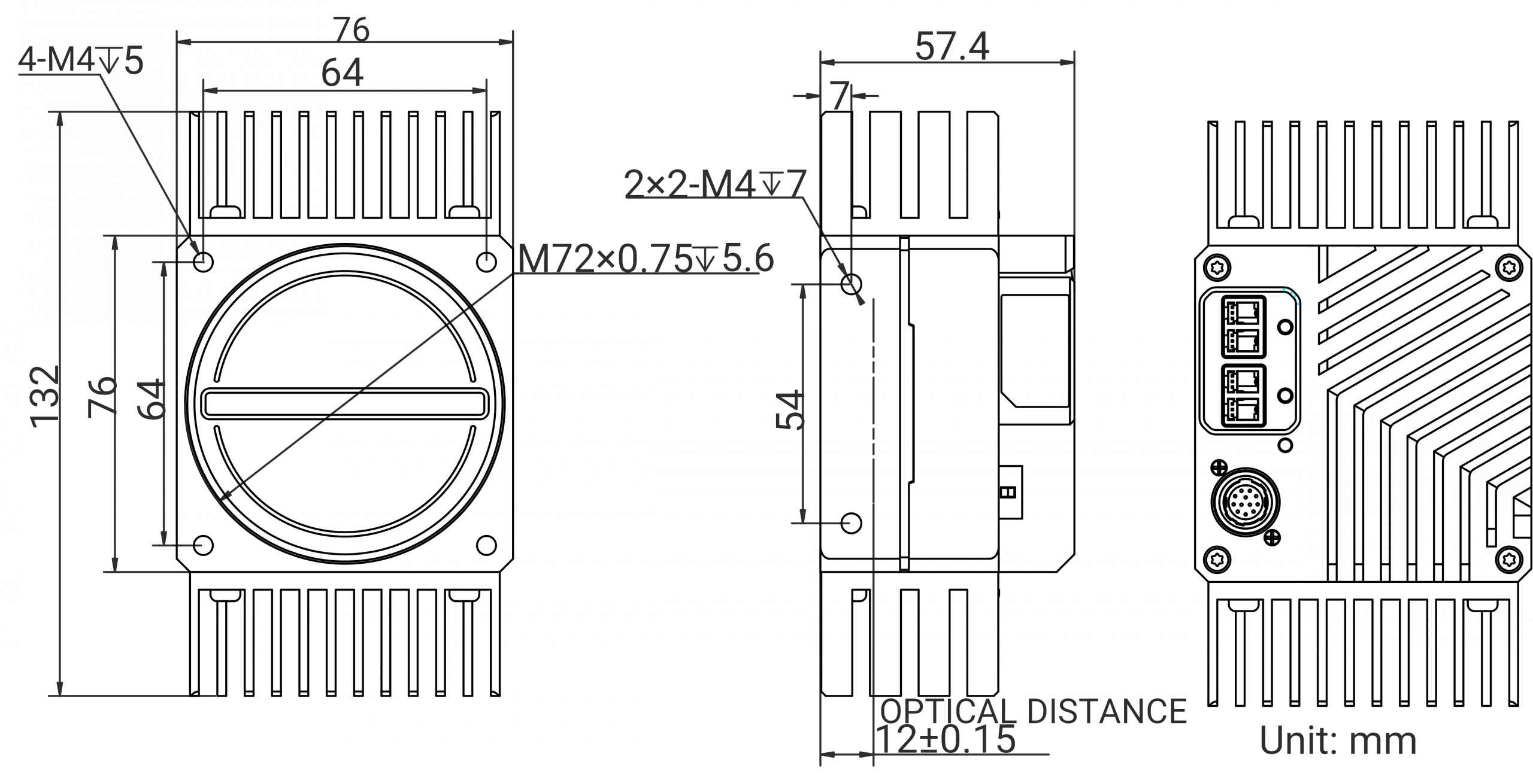 Hikrobot Zeilenkamera MV-CL082-91F2M Abmessungen