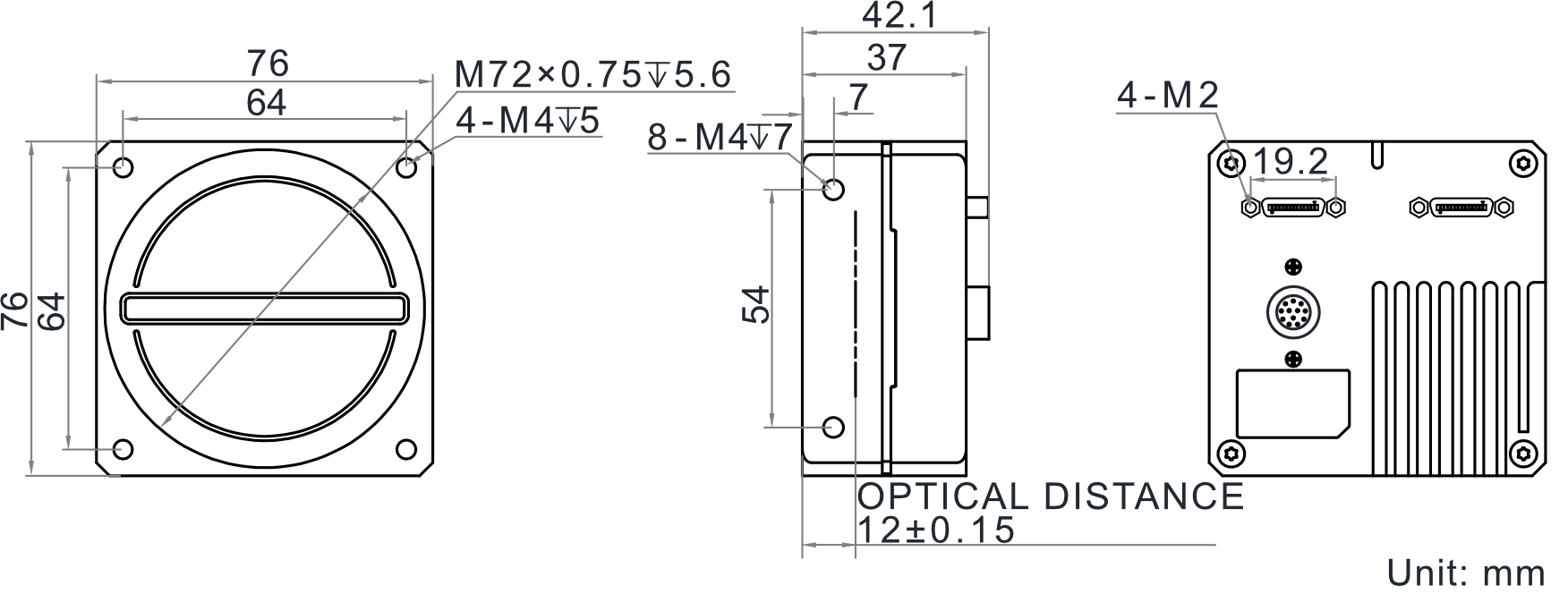 Hikrobot Zeilenkamera MV-CL162-91CM Abmessung