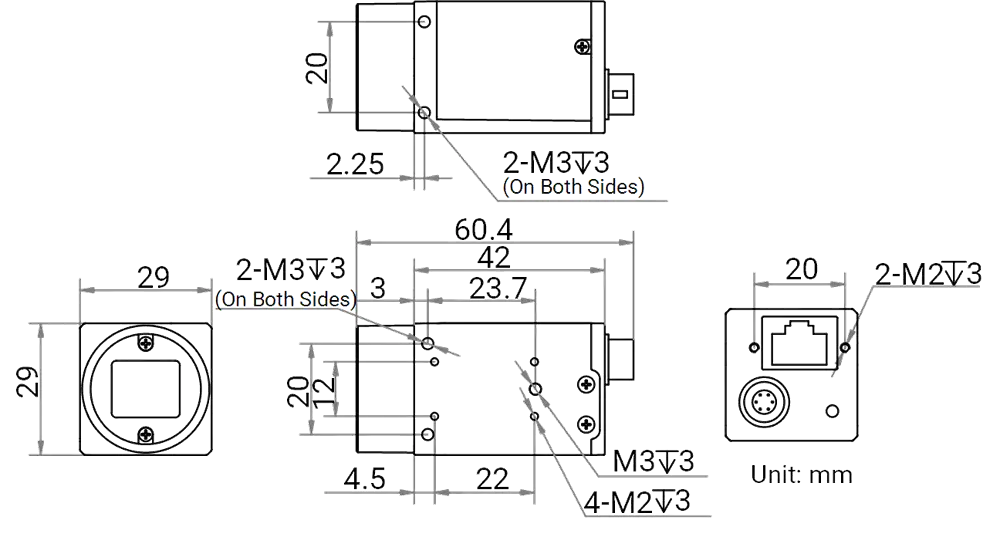 Maßzeichnung MV-CS032-60GC