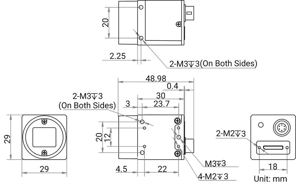 Maßzeichnung MV-CS050-10UC