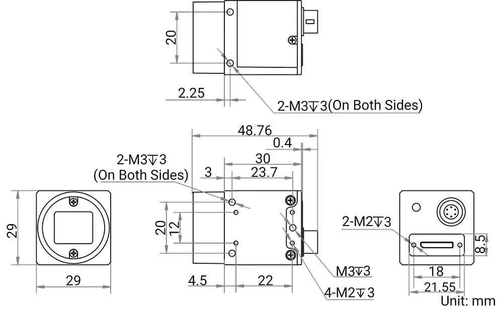 Maßzeichnung MV-CS050-60UC