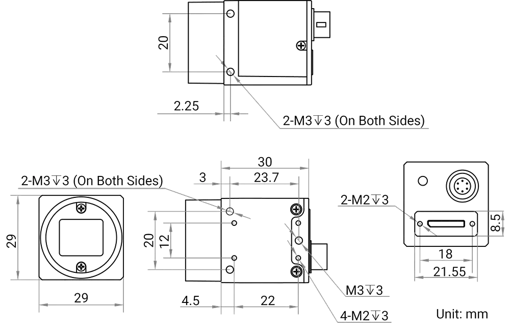 Maßzeichnung MV-CS050-80UM