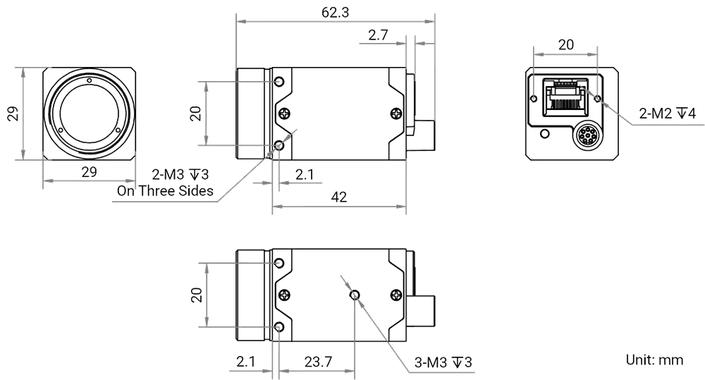 Hikrobot MV-CT0CG0050G/NN/NN Abmessung