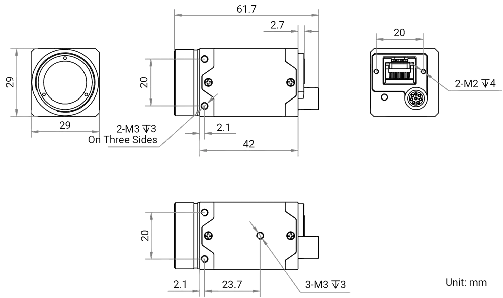 Hikrobot MV-CT0CG0060R/NN/NN Abmessung