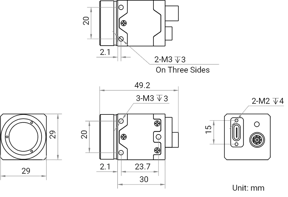 Hikrobot MV-CT0CU0016G/NN/NN Abmessung