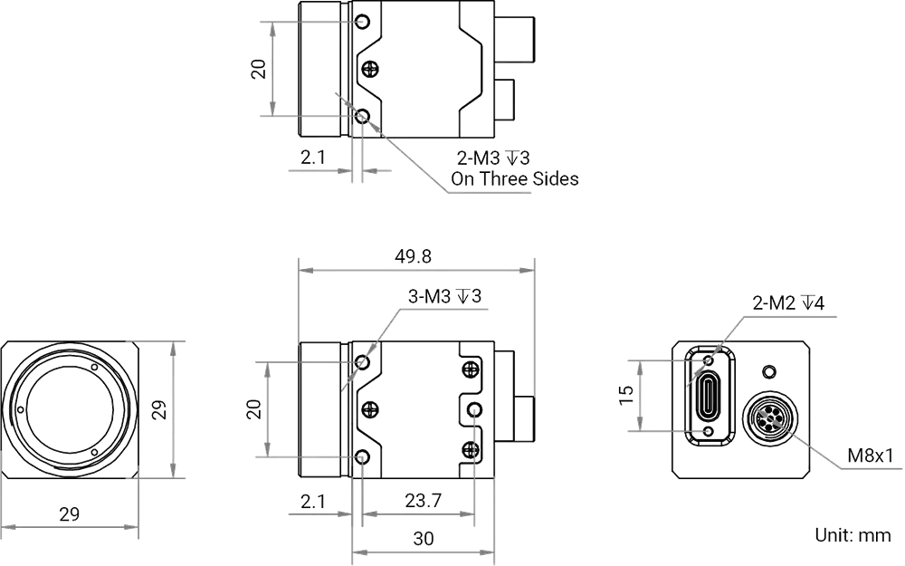 Hikrobot MV-CT0CU0032G/NN/NN Abmessung