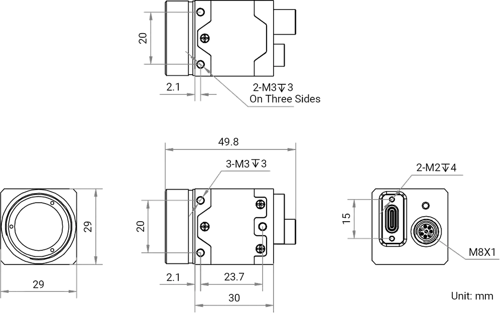 Hikrobot MV-CT0CU0050G/NN/NN Abmessung
