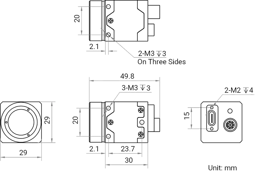 Hikrobot MV-CT0MU0060R/NN/NN Abmessung
