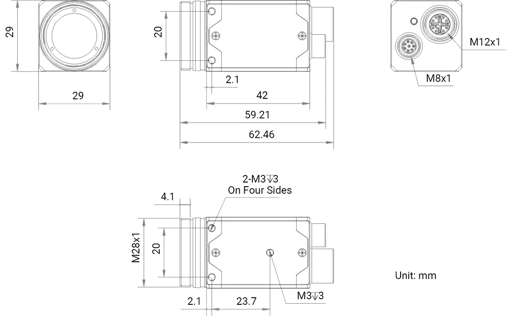 Hikrobot MV-CT1CG0060R/NN/NN Abmessung