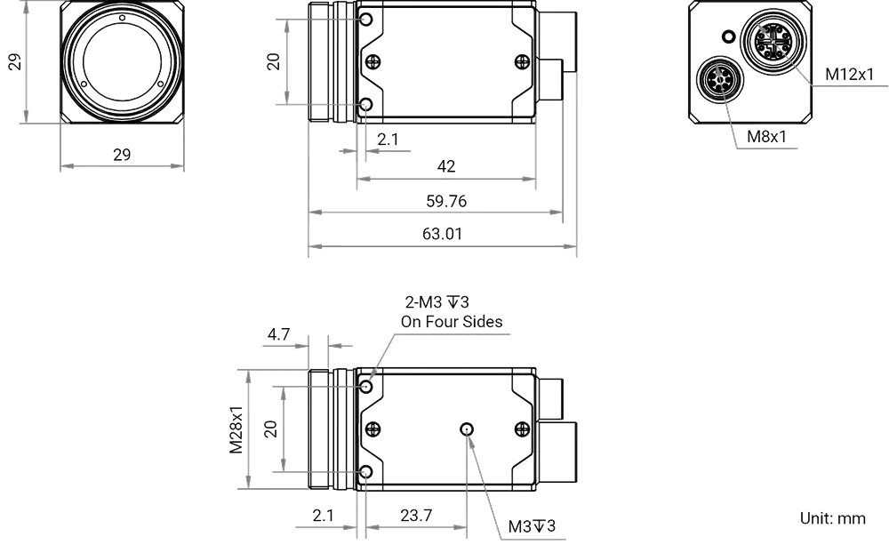 Hikrobot MV-CT1MG0032G/NN/NN Abmessung