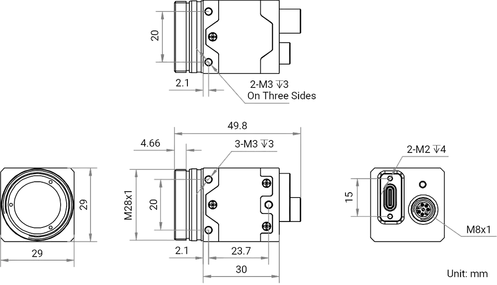 Hikrobot MV-CT1MU0032G/NN/NN Abmessung