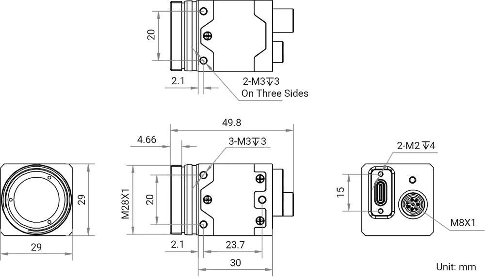 Hikrobot MV-CT1MU0050G/NN/NN Abmessung