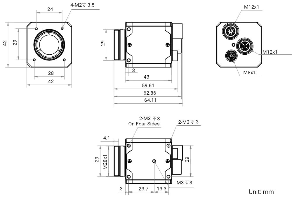 Hikrobot MV-CT2CG0016G/NN/NN Abmessung