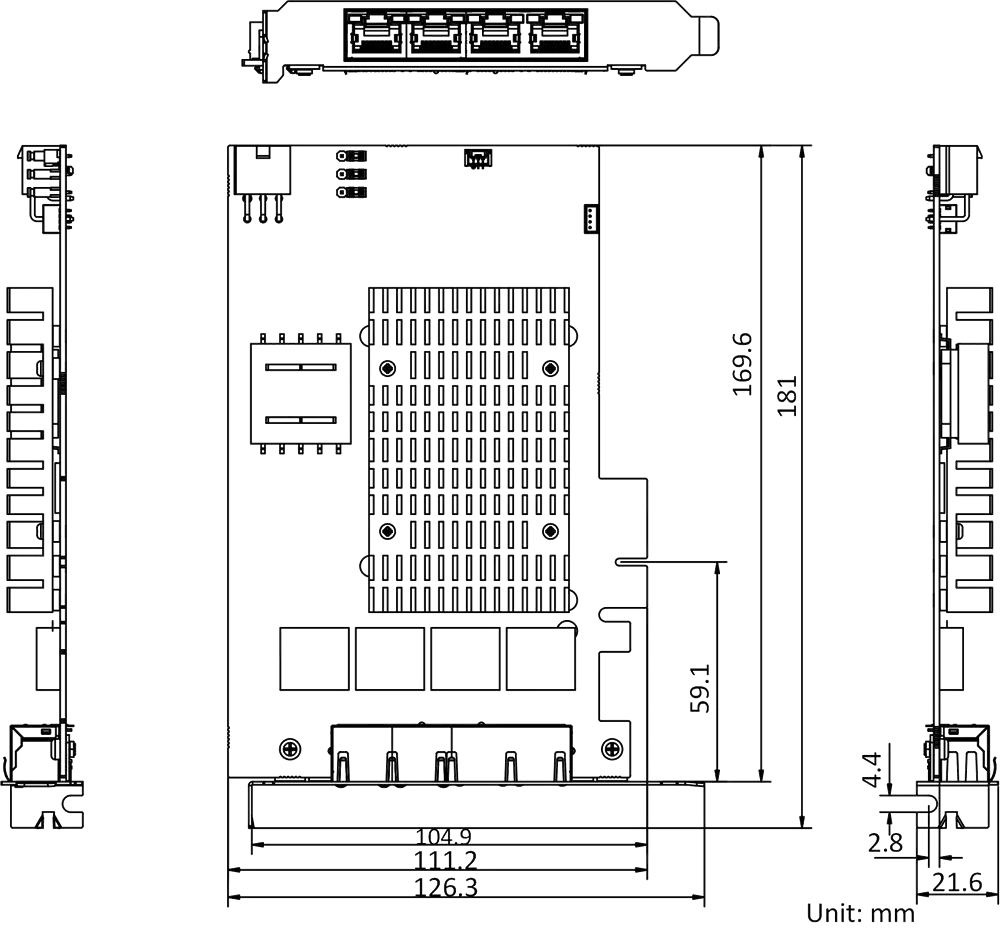 HikRobot Frame Grabber MV-GE2202P – Maßzeichnung Seite 2