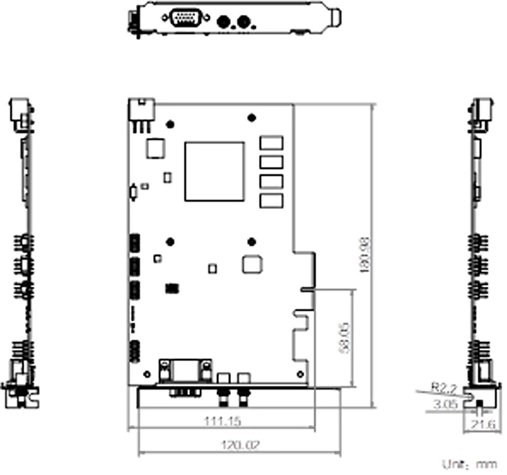 HikRobot Frame Grabber MV-GX1102 – Maßzeichnung Seite 2