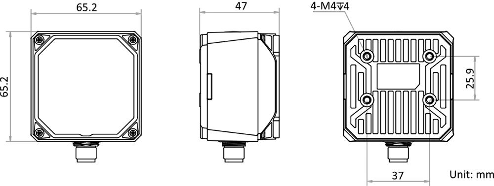 HikRobot MV-ID3013PM-15M-WBN – Abmessungszeichnung