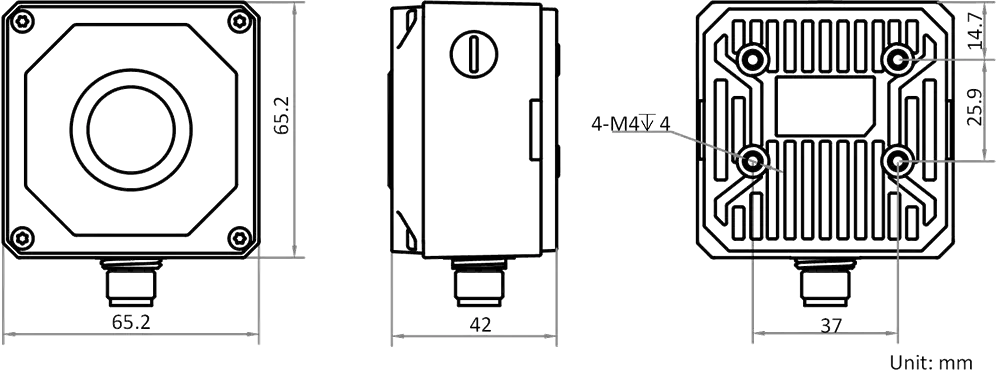 HikRobot MV-ID3016PM-12M-WBN – Abmessungszeichnung