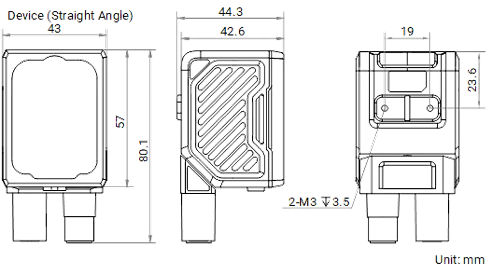 HikRobot MV-ID3050XM-12M-RBN – Abmessungszeichnung